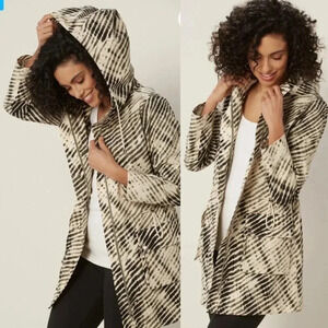 Soft Surroundings Plus Anorak Hooded Zip Rain Jacket Go Lively Shibori Size 1X